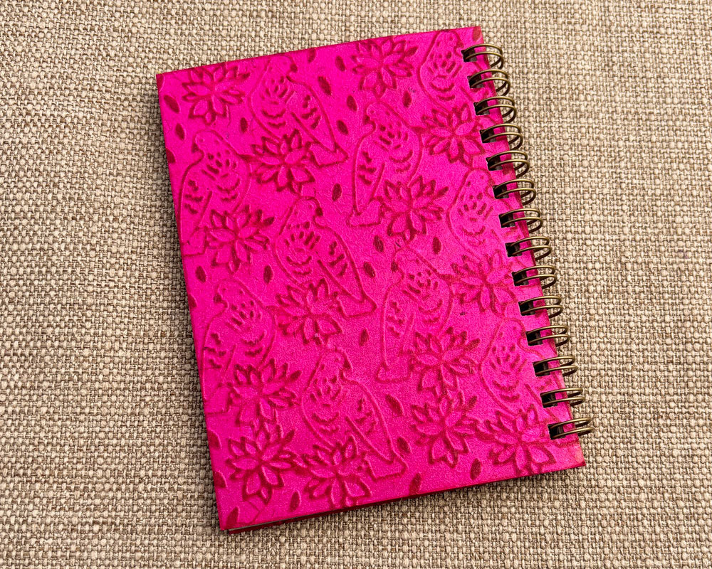 Small embossed notebook - Bright Pink