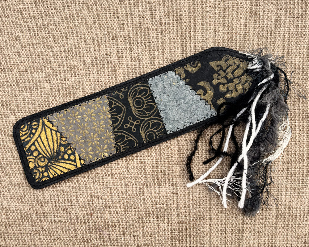 Patchwork Bookmark - Black
