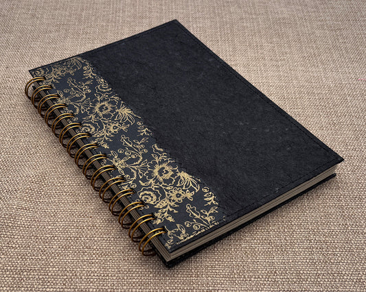 A5 Notebook Black Floral