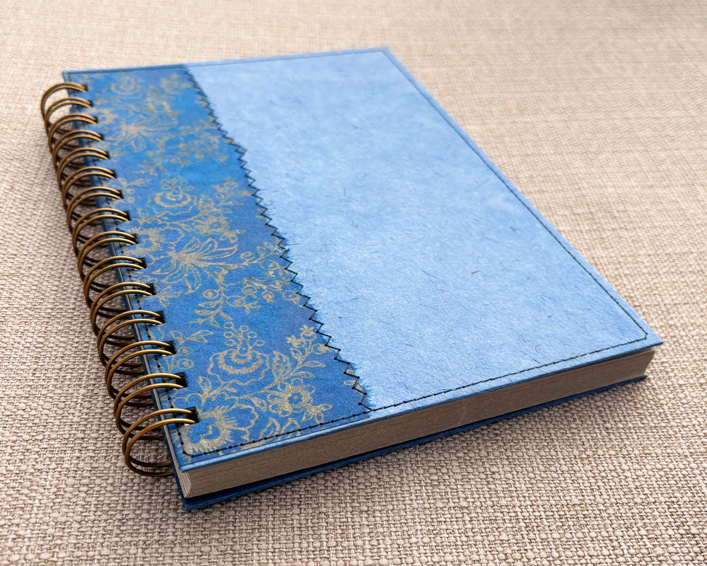 sky blue handmade spiral notebook