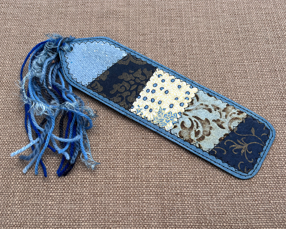 Patchwork Bookmark - Blue