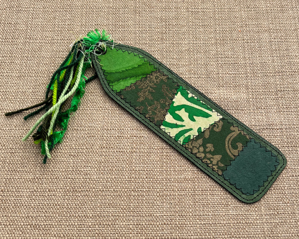 Patchwork Bookmark - Green