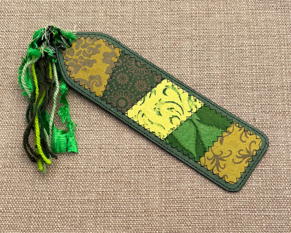 Patchwork Bookmark - Green