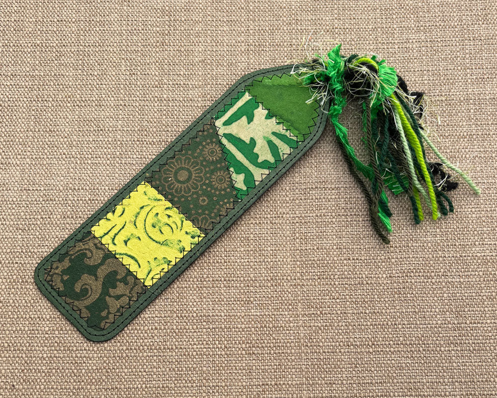Patchwork Bookmark - Green