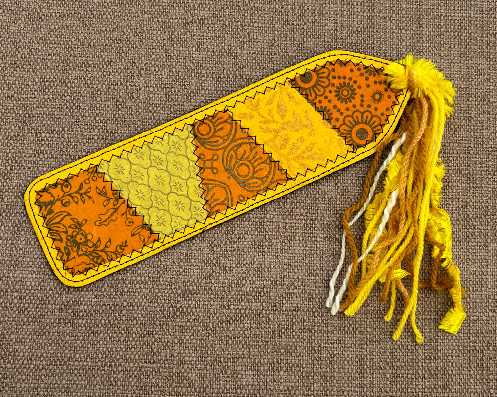 Patchwork Bookmark - Yellow