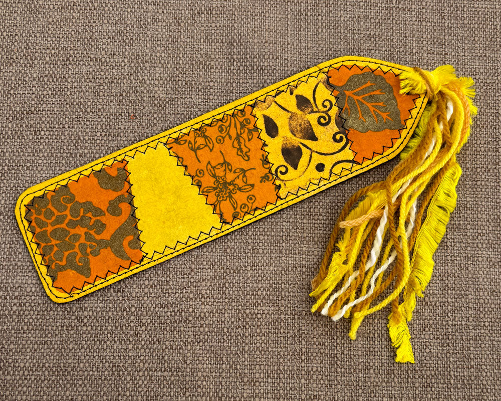 Patchwork Bookmark - Yellow