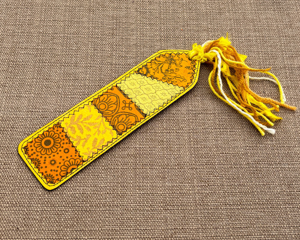Patchwork Bookmark - Yellow