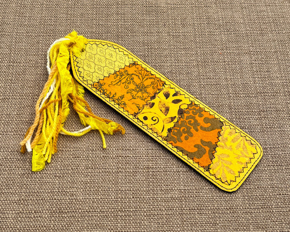 Patchwork Bookmark - Yellow