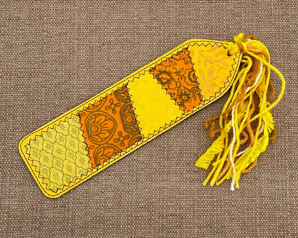 Patchwork Bookmark - Yellow