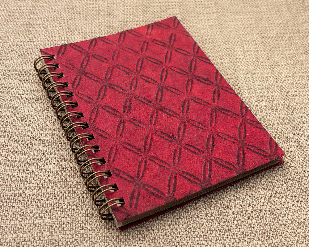 Small embossed notebook - Burgundy