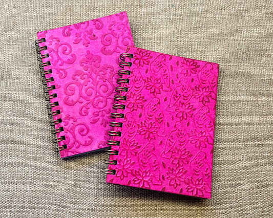 Small embossed notebook - Bright Pink