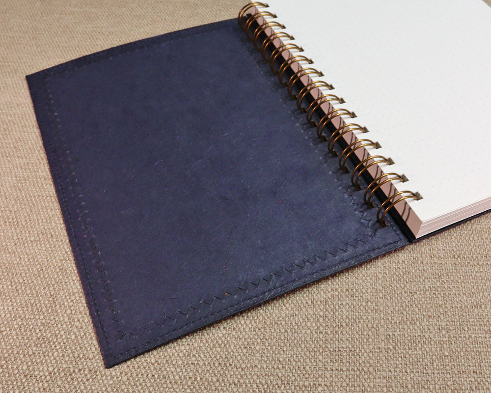 inside cover blue patchwork notebook