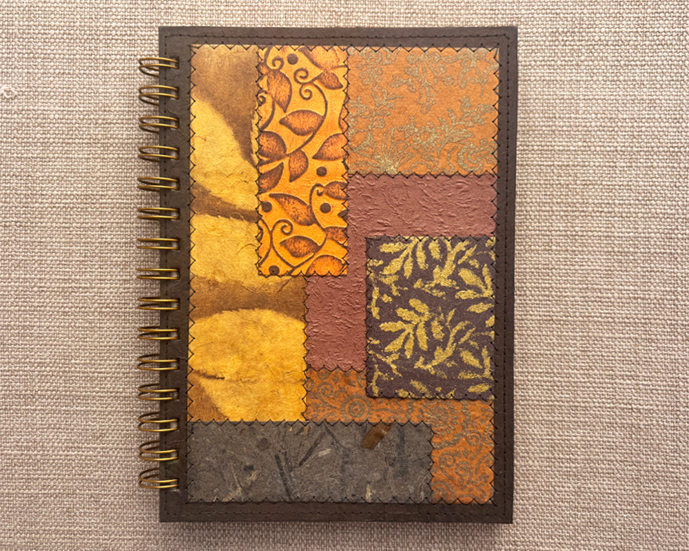 A5 Patchwork Notebook Brown