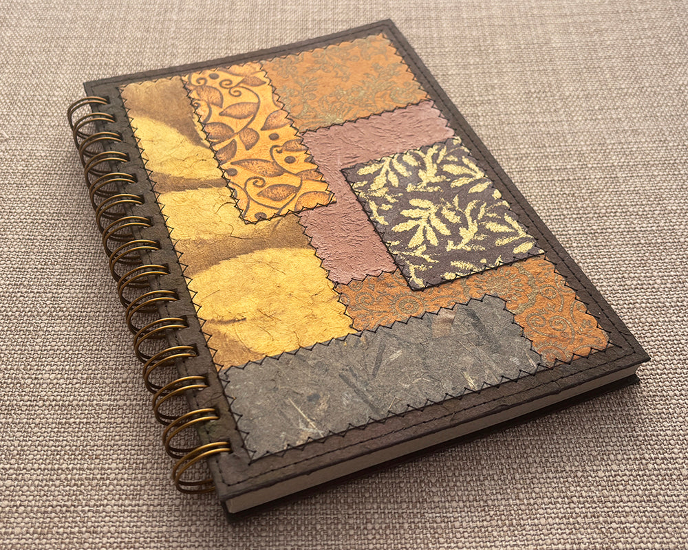 A5 Patchwork Notebook Brown