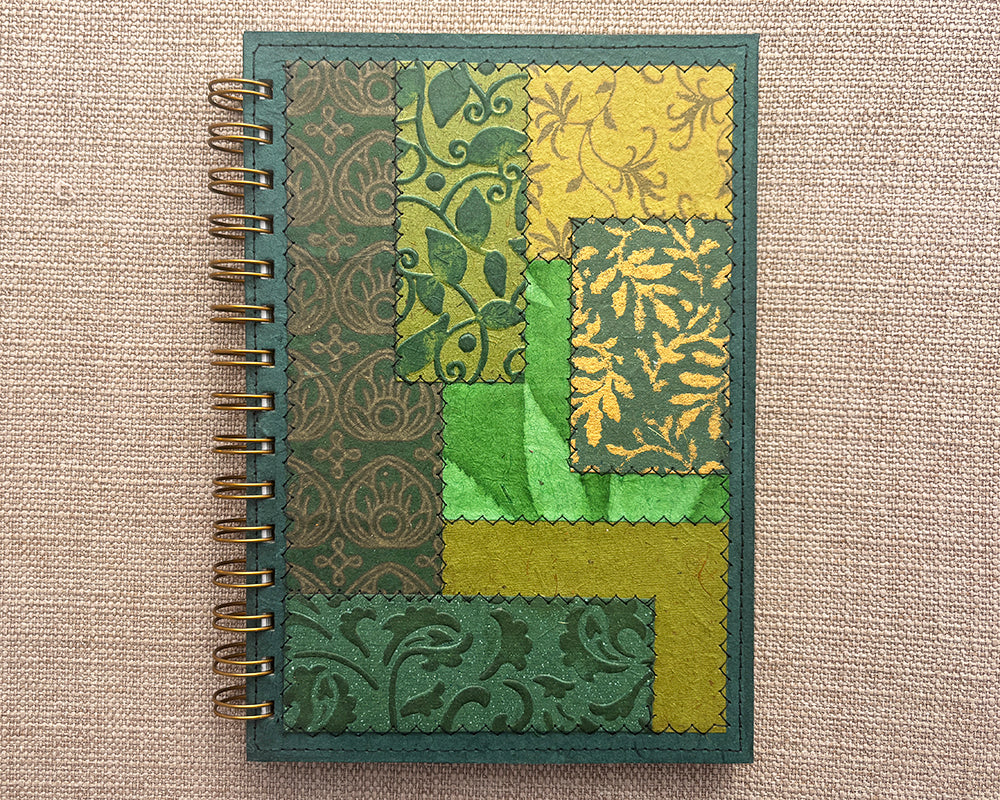 A5 Patchwork Notebook Green