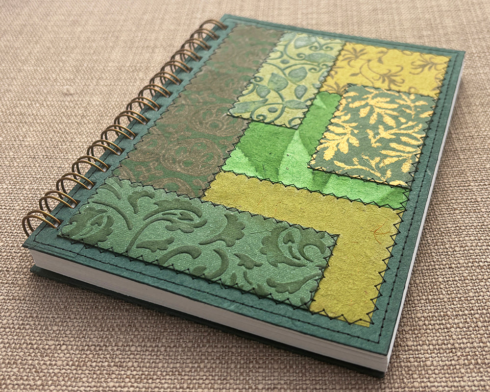 A5 Patchwork Notebook Green