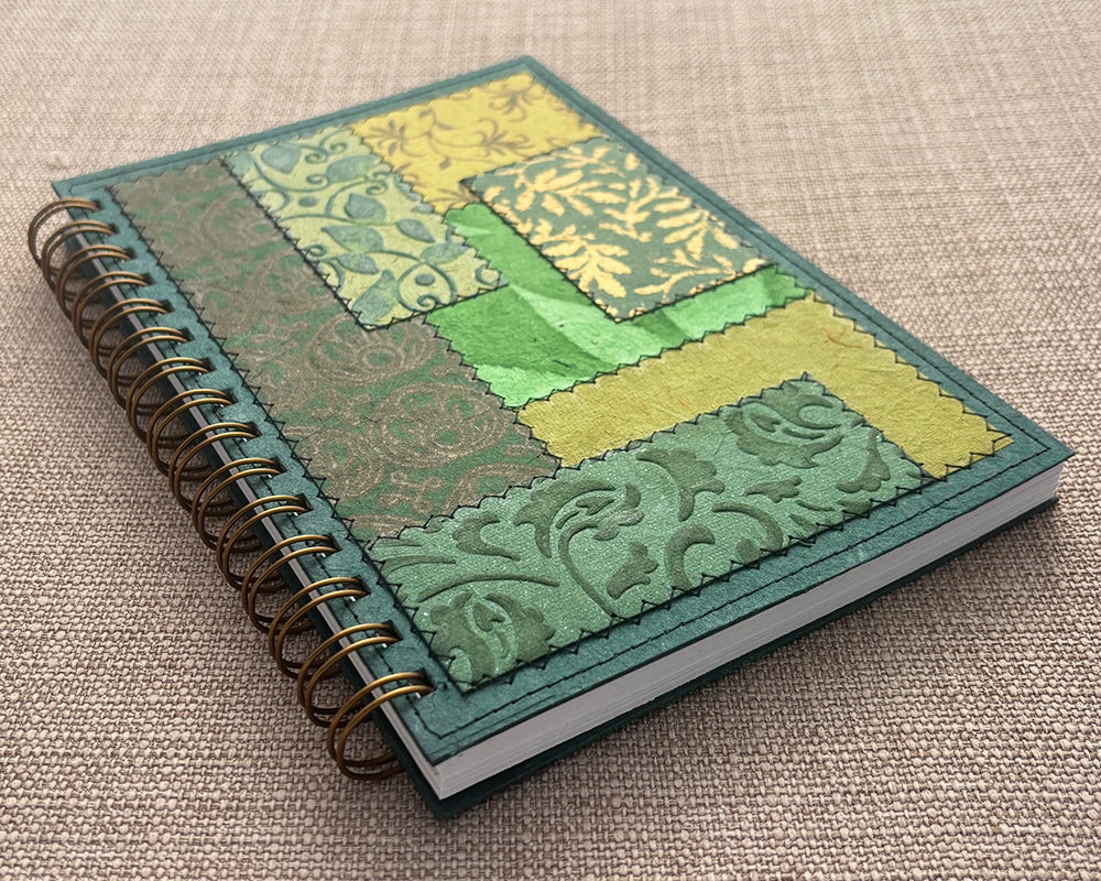 A5 Patchwork Notebook Green