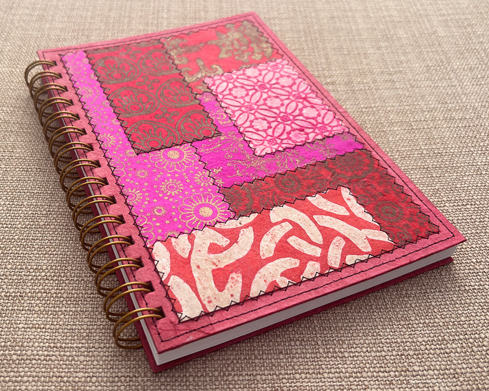 A5 Patchwork Notebook Pink