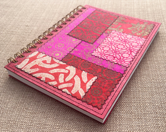 A5 Patchwork Notebook Pink