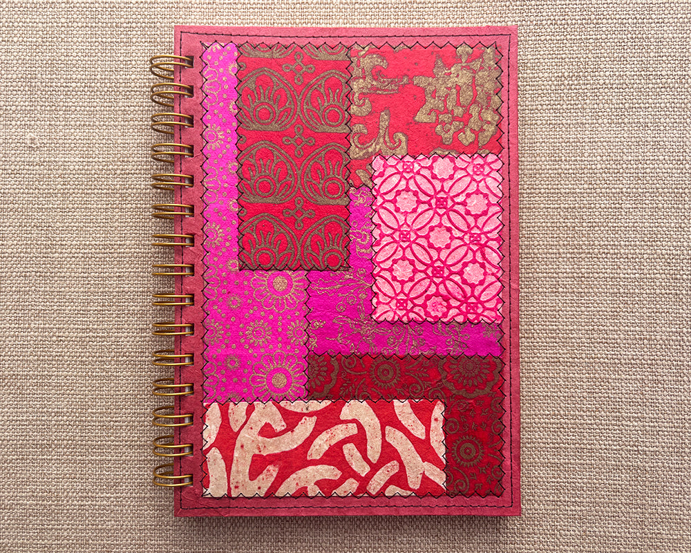 A5 Patchwork Notebook Pink
