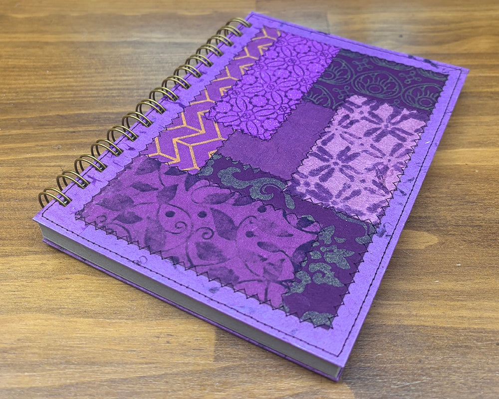 A5 Patchwork Notebook Purple