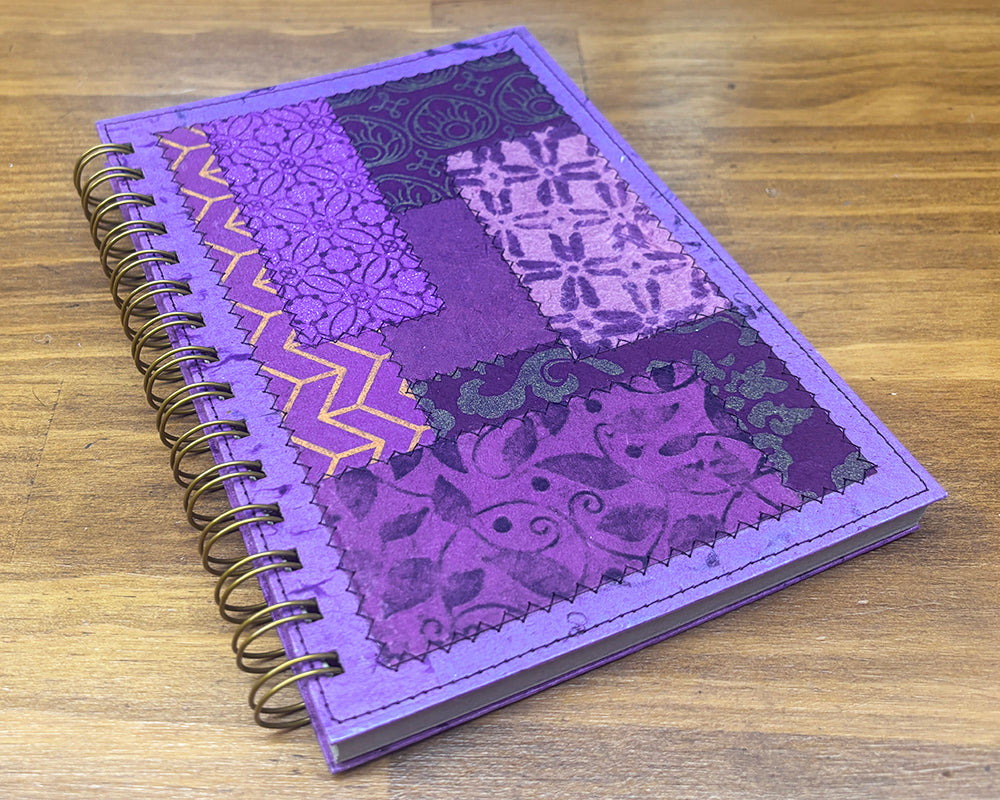 A5 Patchwork Notebook Purple
