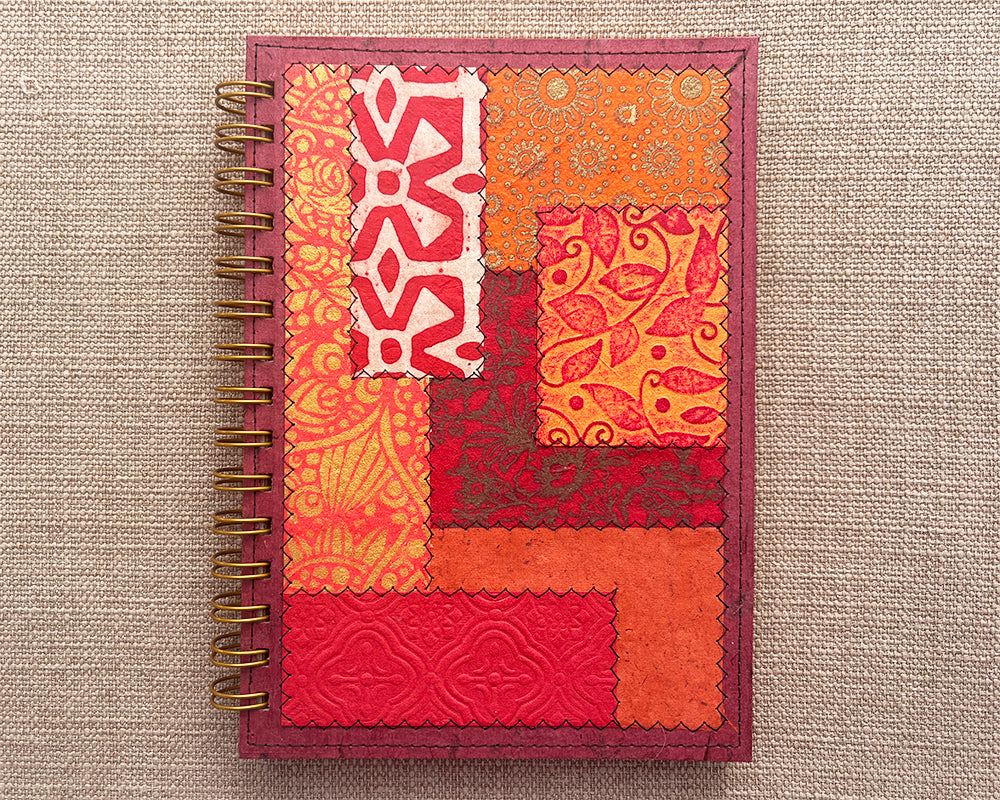 A5 Patchwork Notebook Red