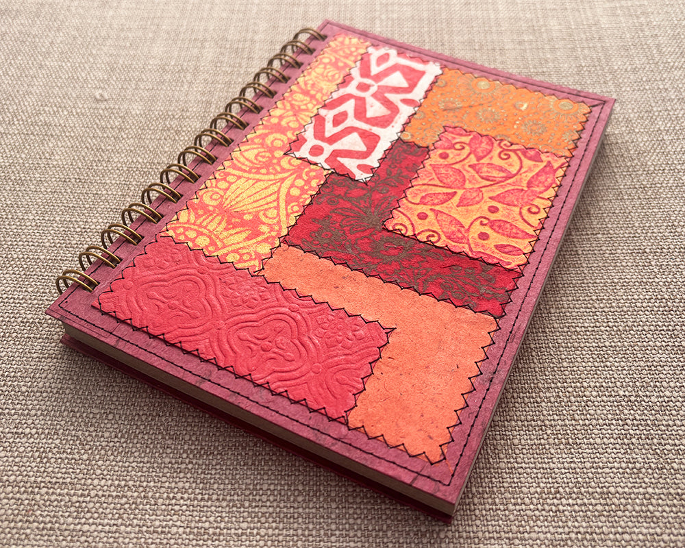 A5 Patchwork Notebook Red