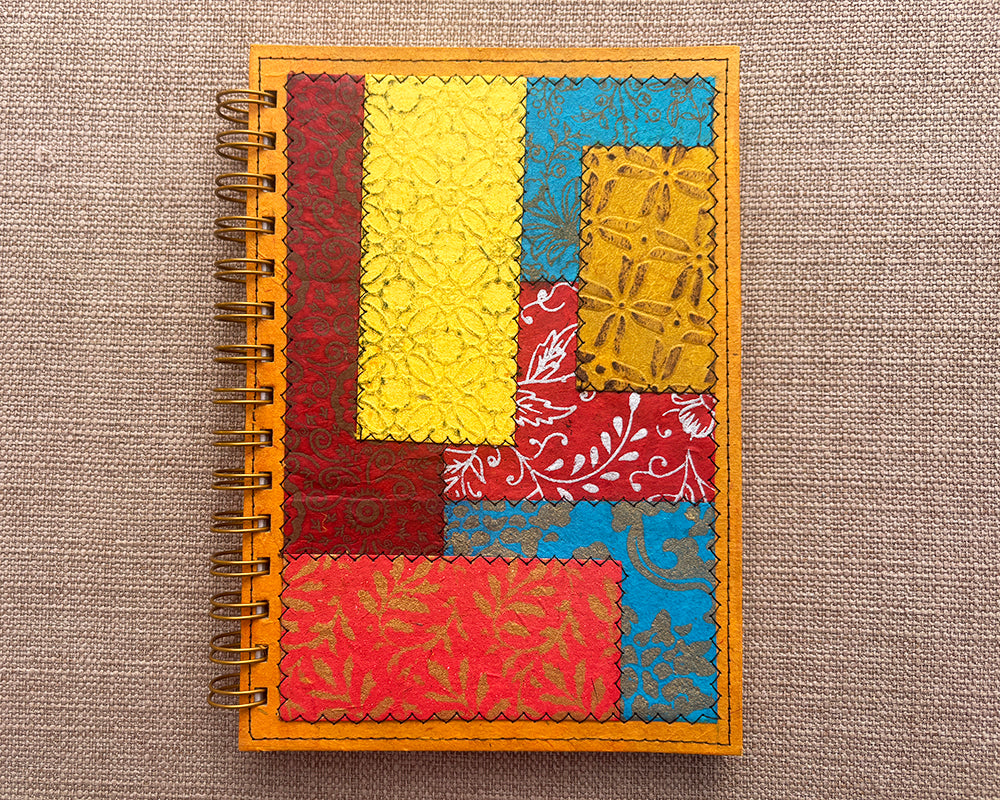 A5 Patchwork Notebook Jewel Colours