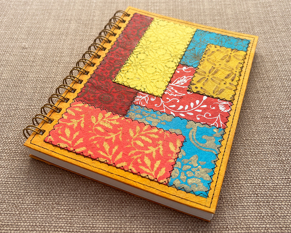 A5 Patchwork Notebook Jewel Colours