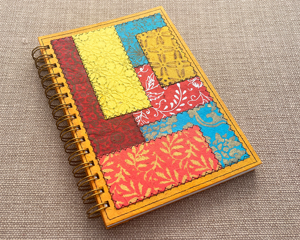 A5 Patchwork Notebook Jewel Colours