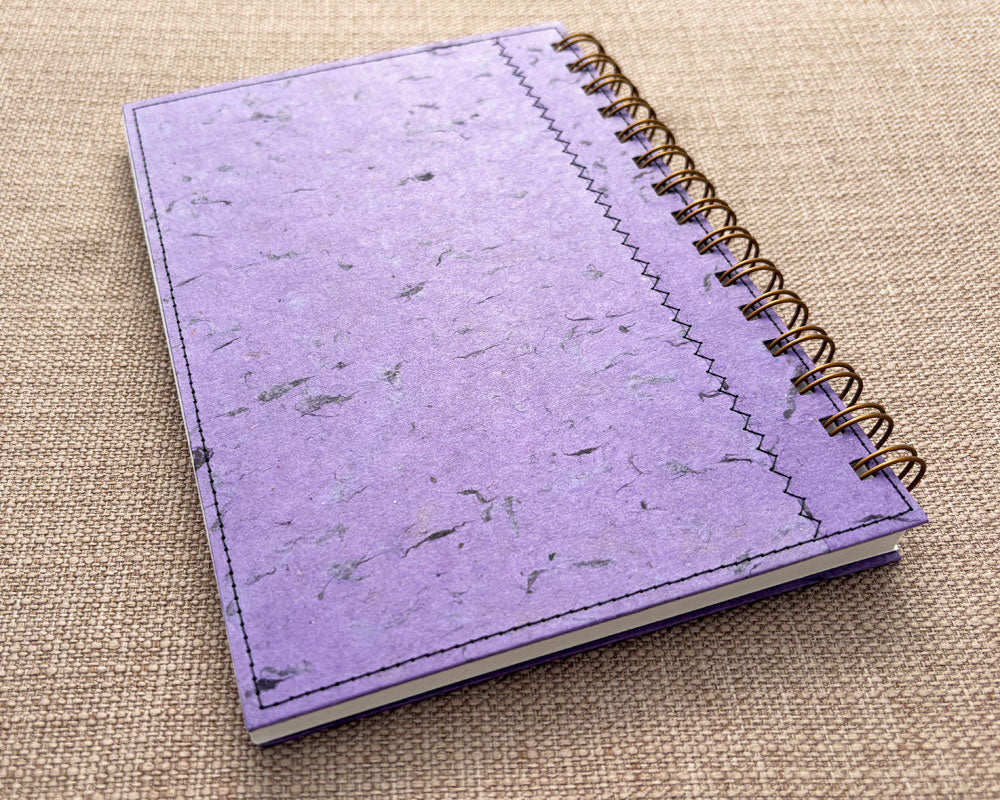 back cover purple patchwork spiral notebook
