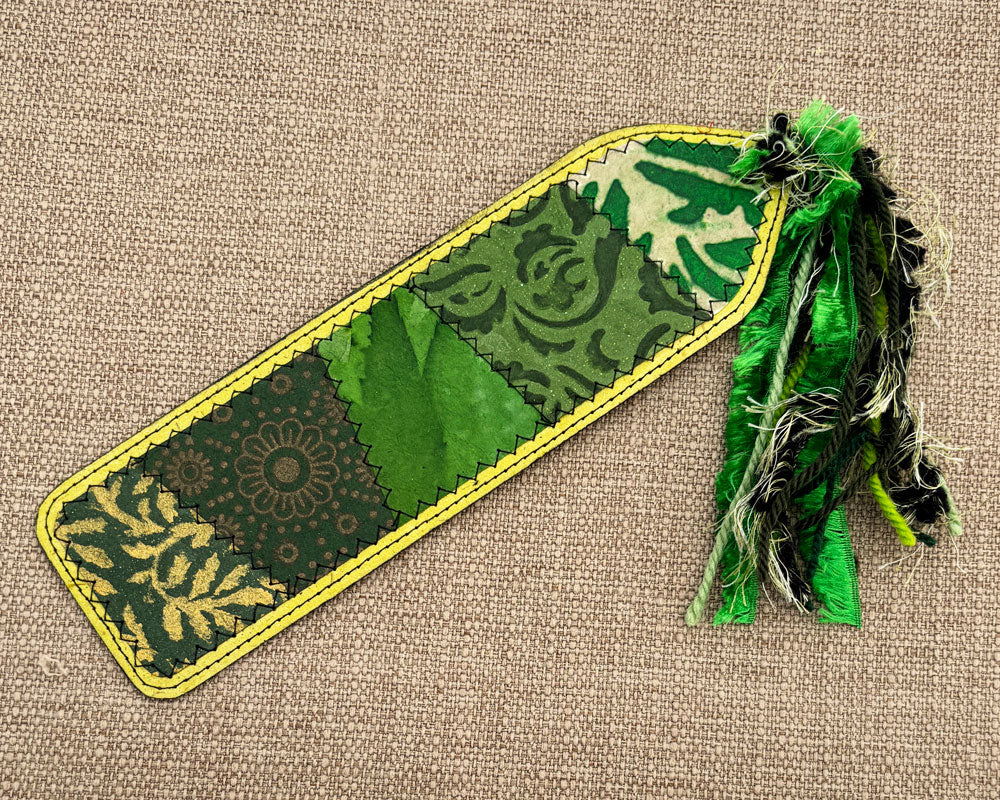 Patchwork Bookmark - Green