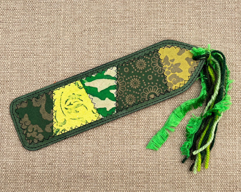 Patchwork Bookmark - Green