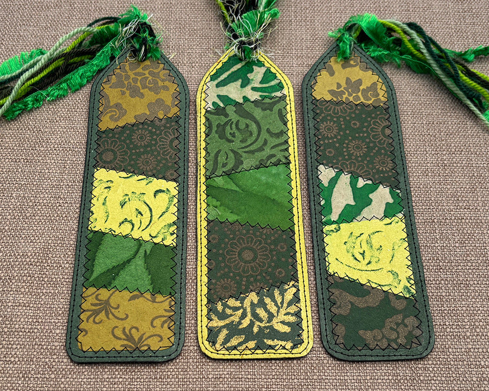 Patchwork Bookmark - Green