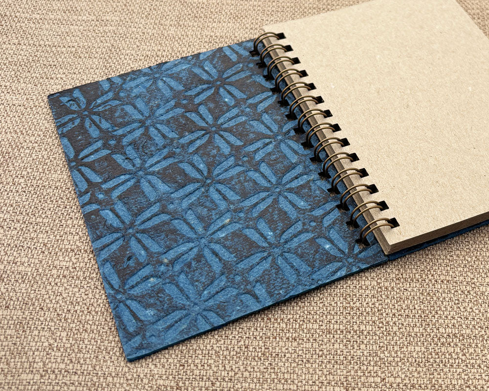 Small embossed notebook - Denim Blue