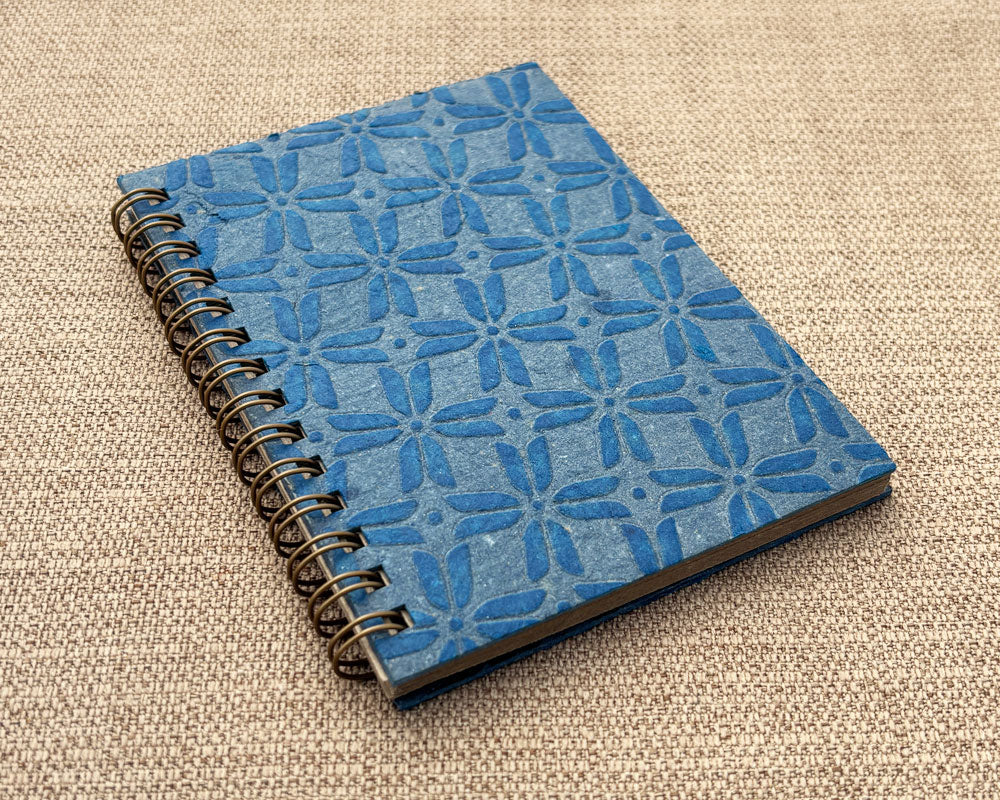 Small embossed notebook - Denim Blue