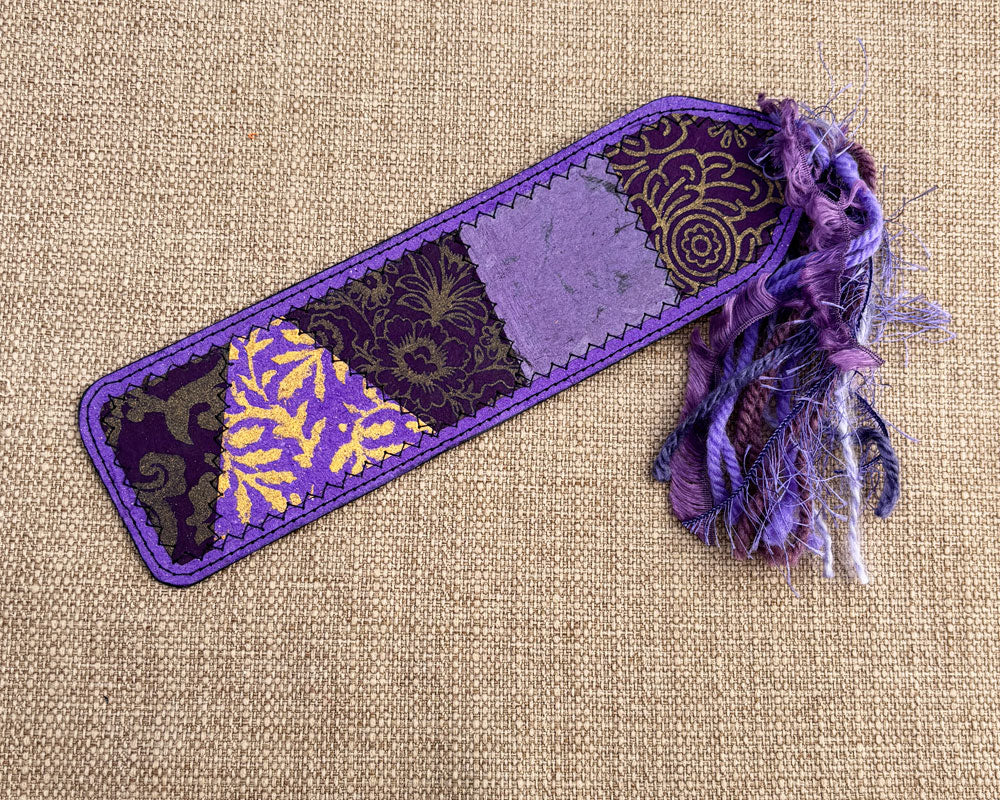 Patchwork Bookmark - Purple