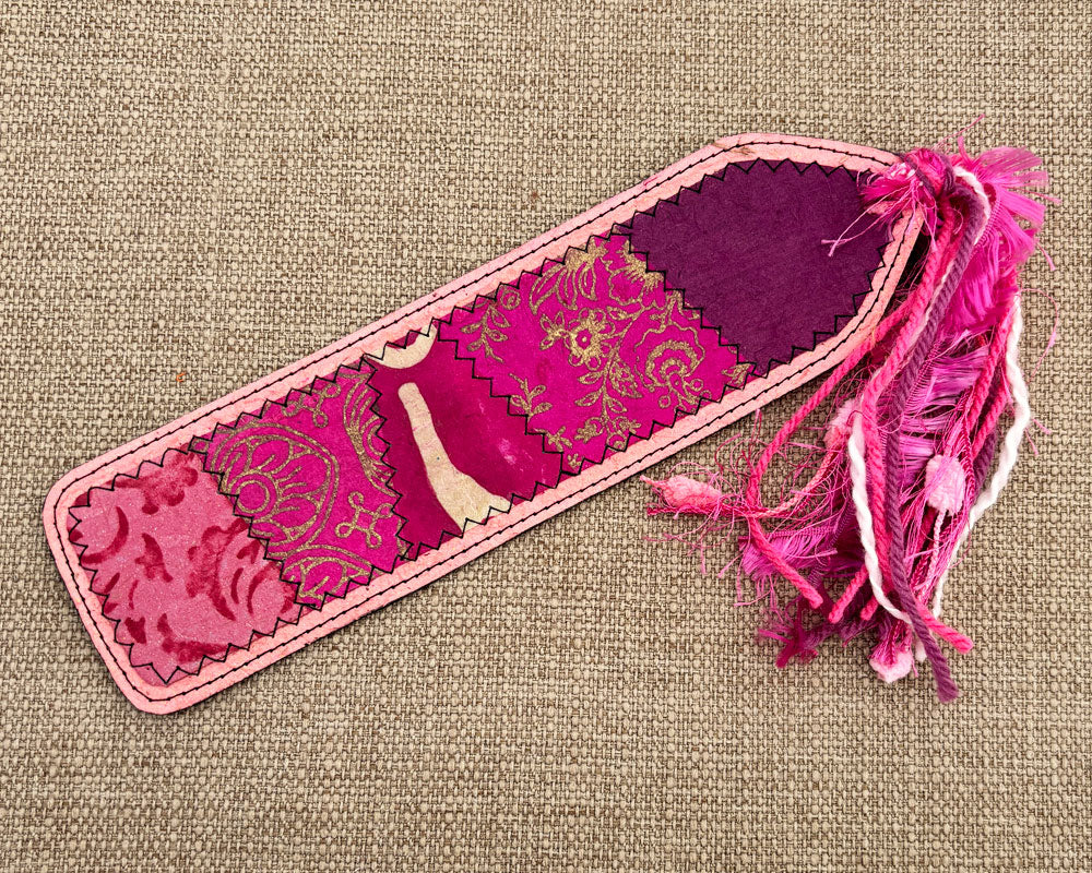 Patchwork Bookmark - Pink
