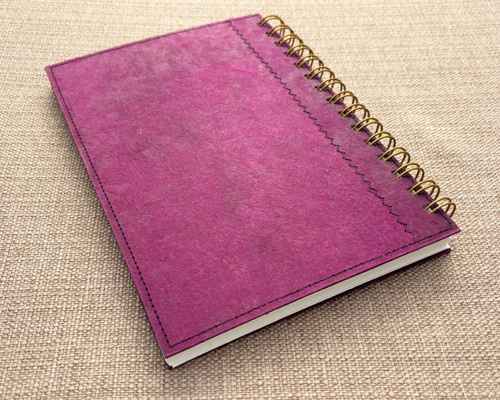 back cover of pink patchwork notebook