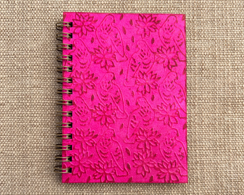 Small embossed notebook - Bright Pink