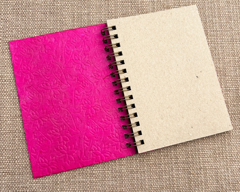 Small embossed notebook - Bright Pink