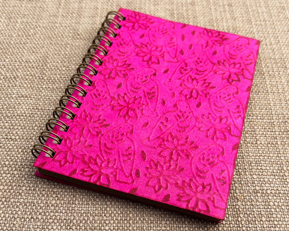 Small embossed notebook - Bright Pink