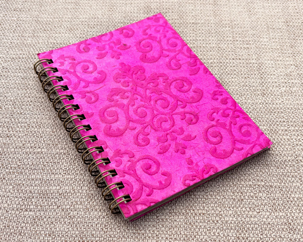 Small embossed notebook - Bright Pink