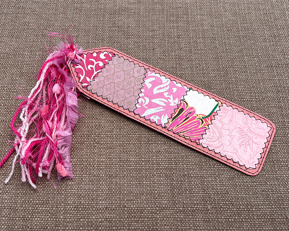 Patchwork Bookmark - Pink