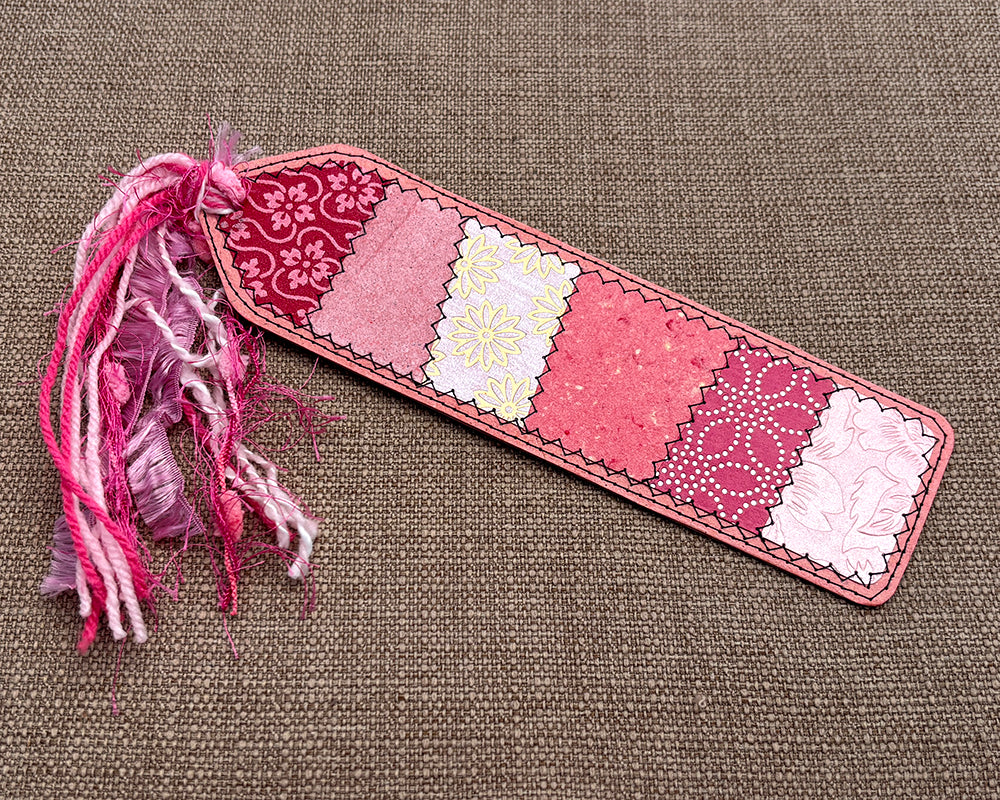 Patchwork Bookmark - Pink