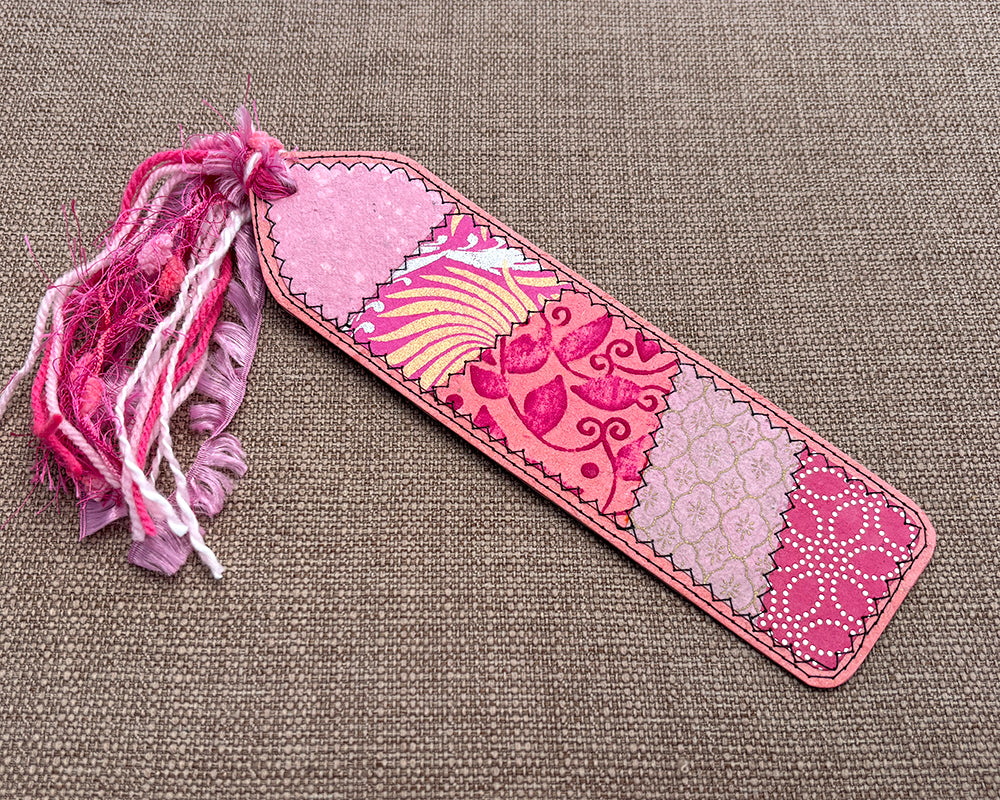 Patchwork Bookmark - Pink