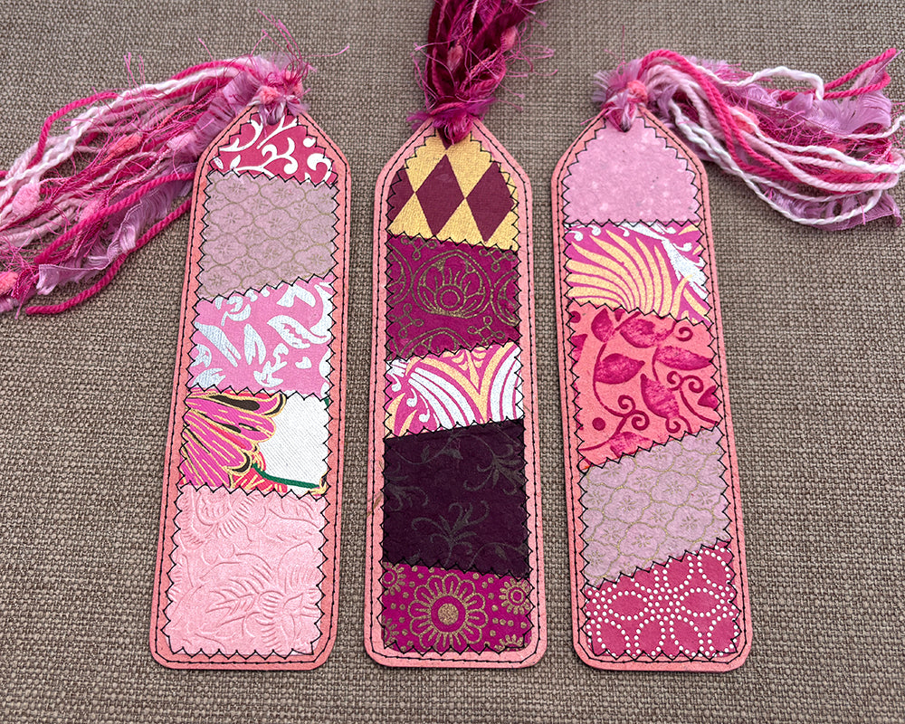 Patchwork Bookmark - Pink