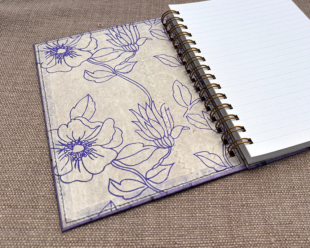 A5 Notebook Purple Flower