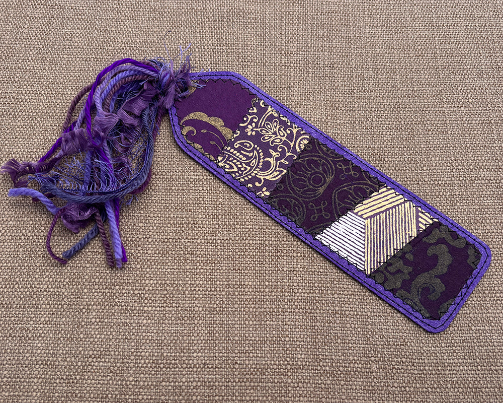 Patchwork Bookmark - Purple